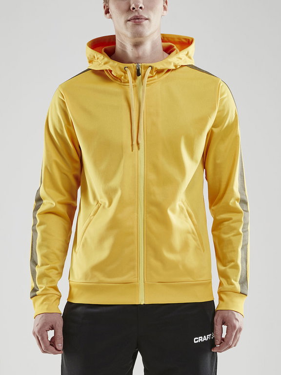 Craft Kapuzenpullover Hoodie Fullzip Pro Control gelb/schwarz Herren